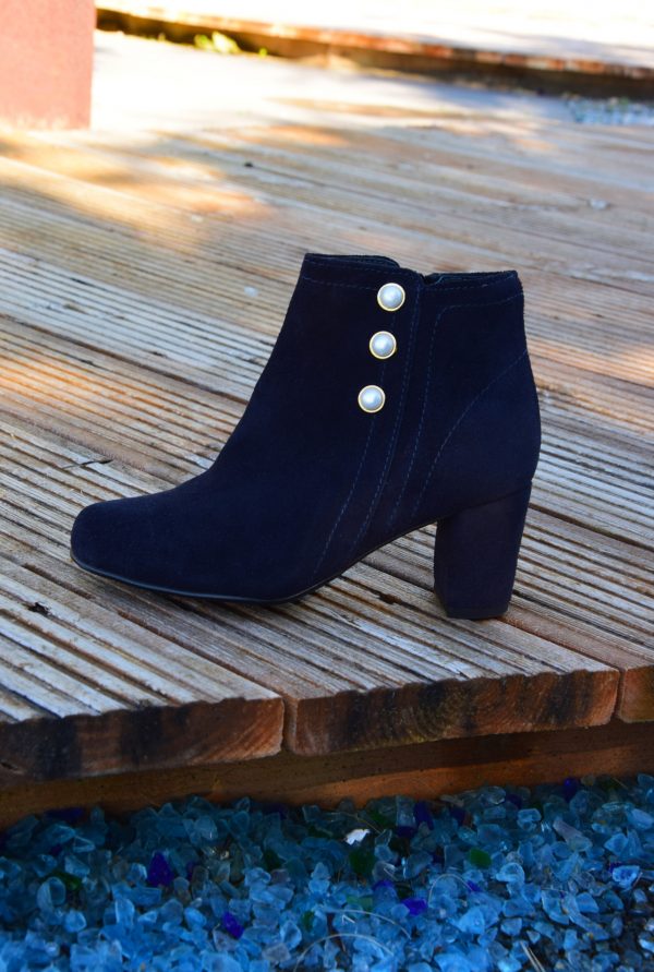 Suede Ankle Boots with Pearls Heel by Small Shoes by Cristina Correia