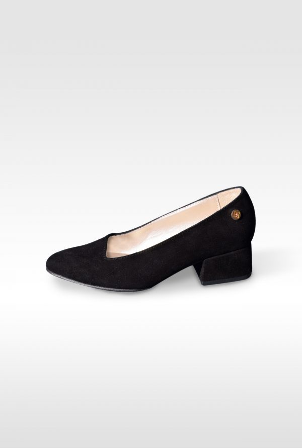 Black Pointy Medium Heel Slip-on by Small Shoes by Cristina Correia