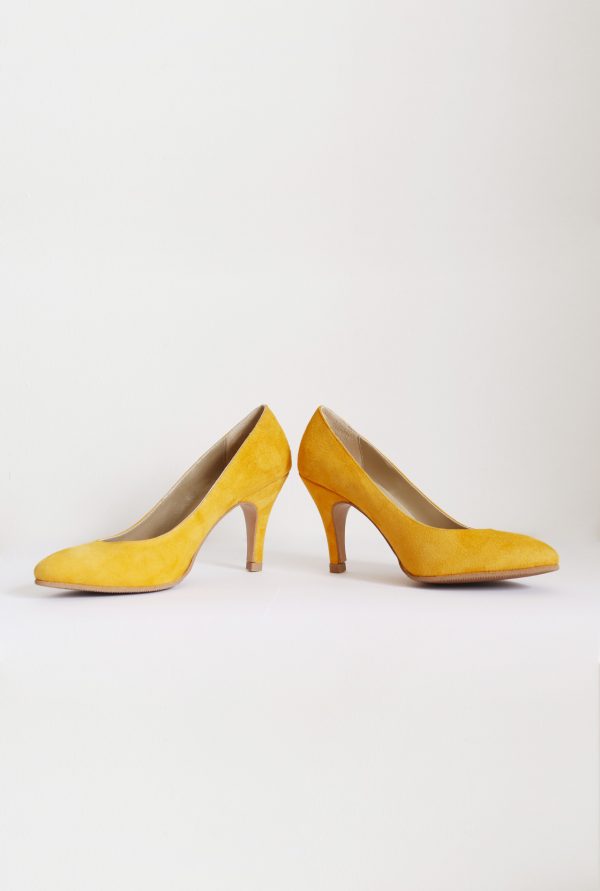 Mustard Yellow Suede Heels