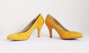 Mustard Yellow Suede Heels